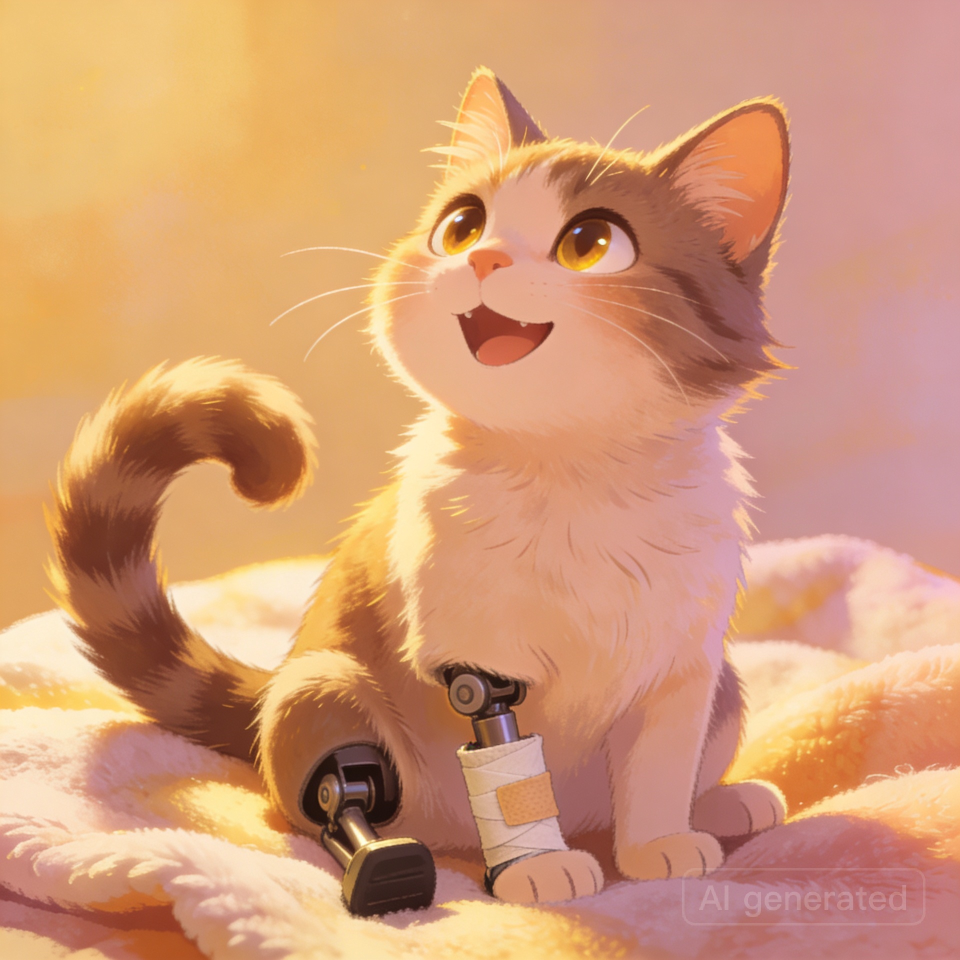 Kucing Cacat Berjalan Kembali